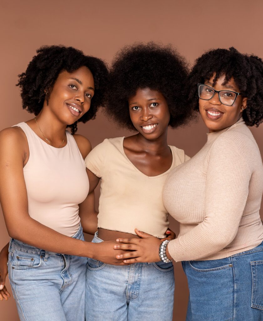 Examples of different natural hair densities