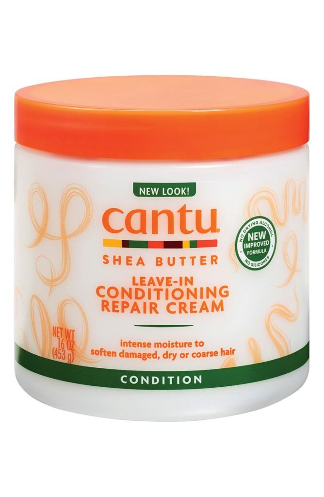 Cantu Shea Butter Leave-In Conditioning Repair Cream for natural 4C hair.