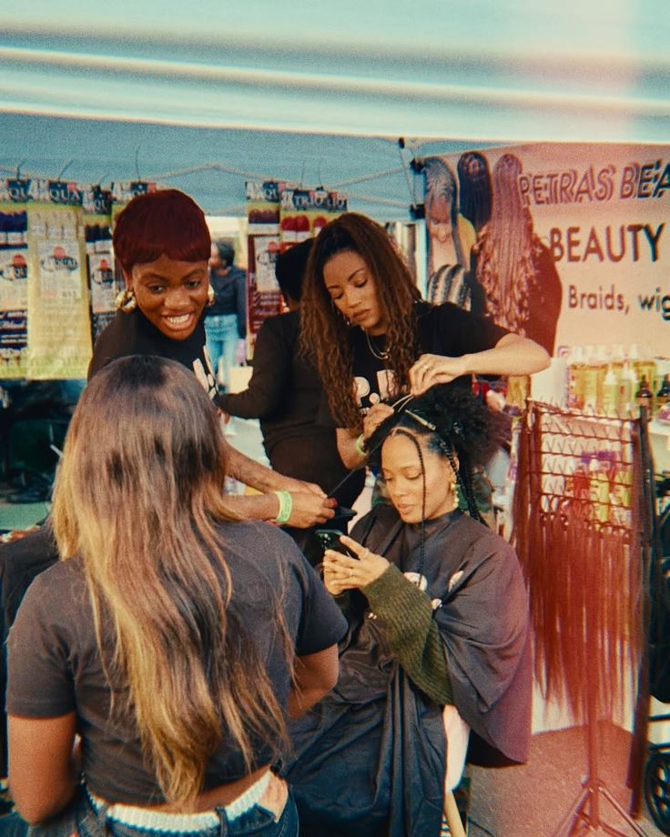 Black woman choosing a twist hairstyle for natural hair.