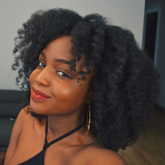 Classic fluffy twist-out style on natural 4C hair.