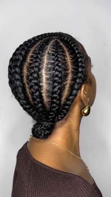 Neat cornrows on natural 4hair.