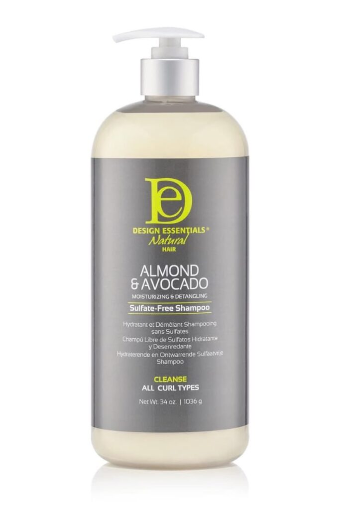 Design Essentials Almond & Avocado Moisturizing Shampoo for 4C hair.