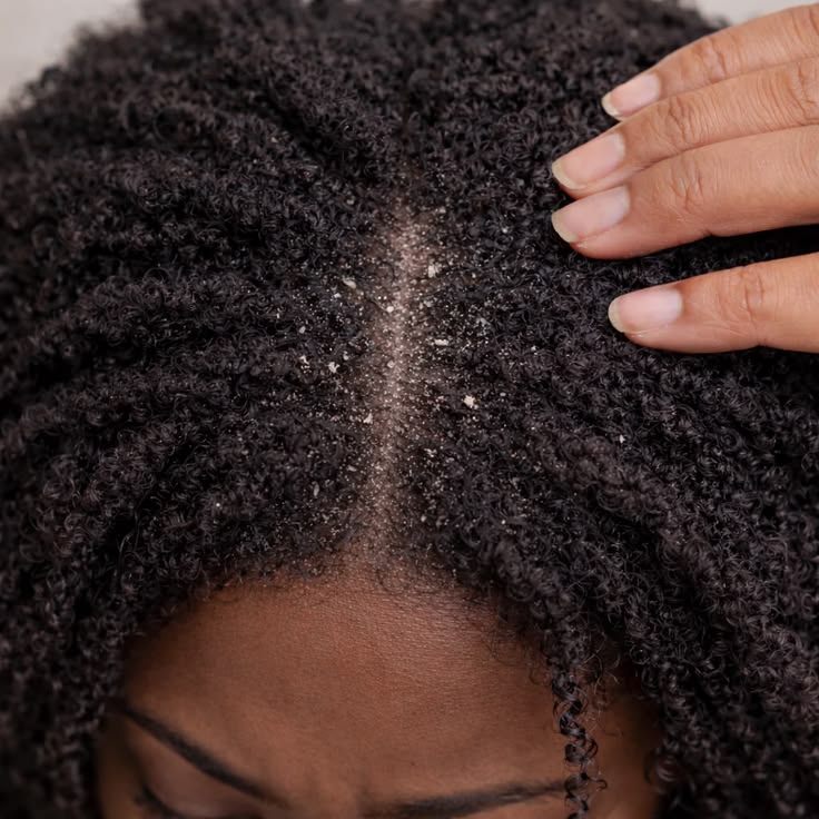 dry scalp close up