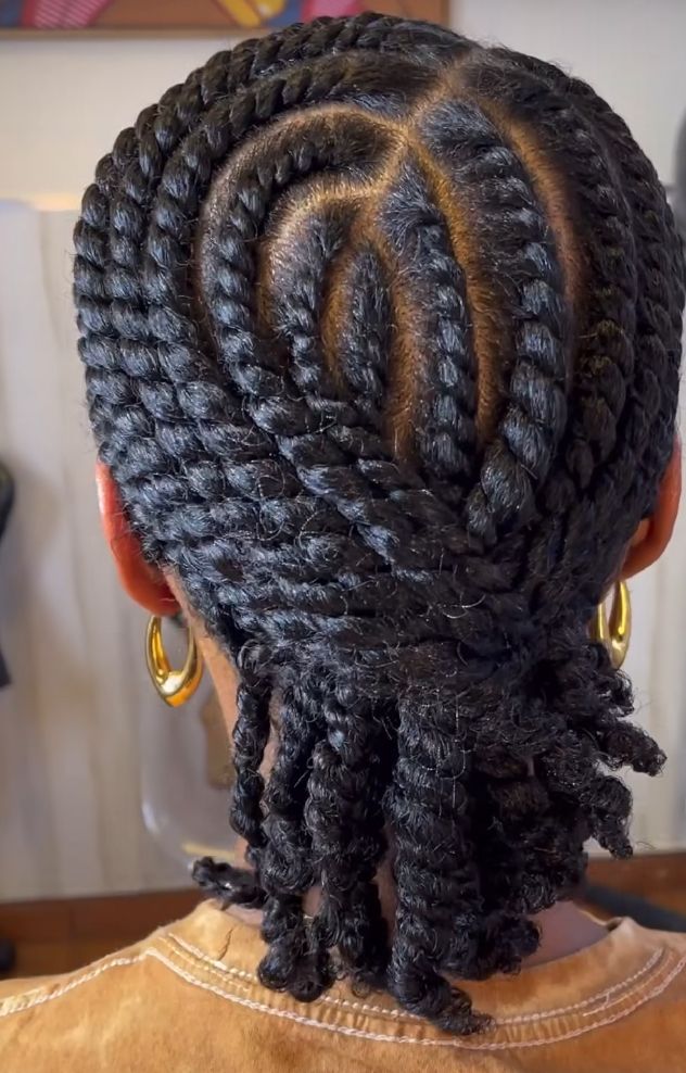 Flat twists on natural 4C hair.