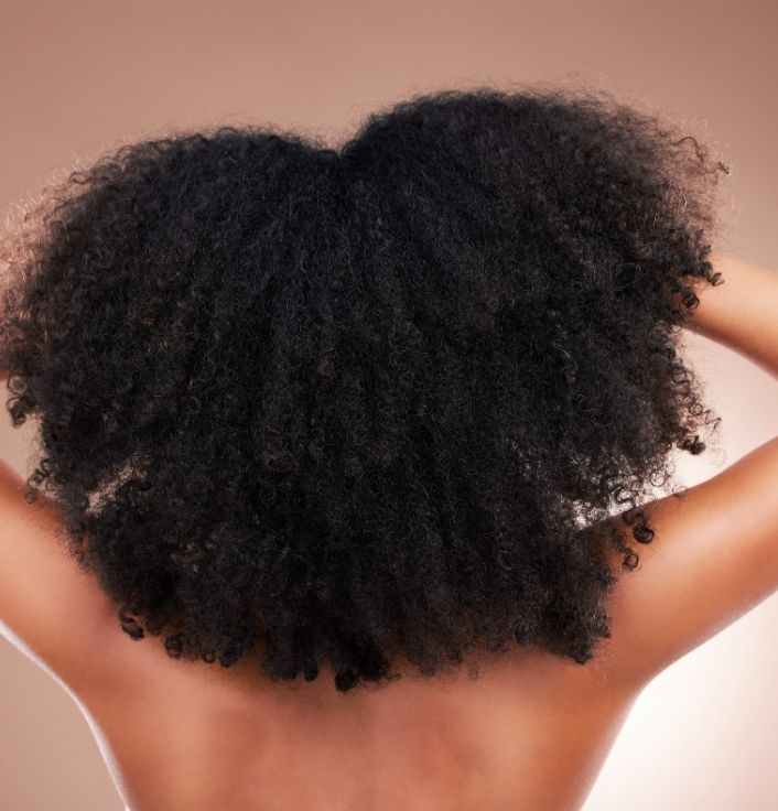 woman with full afro hair