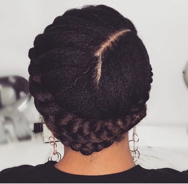 Halo braid on natural 4C hair.