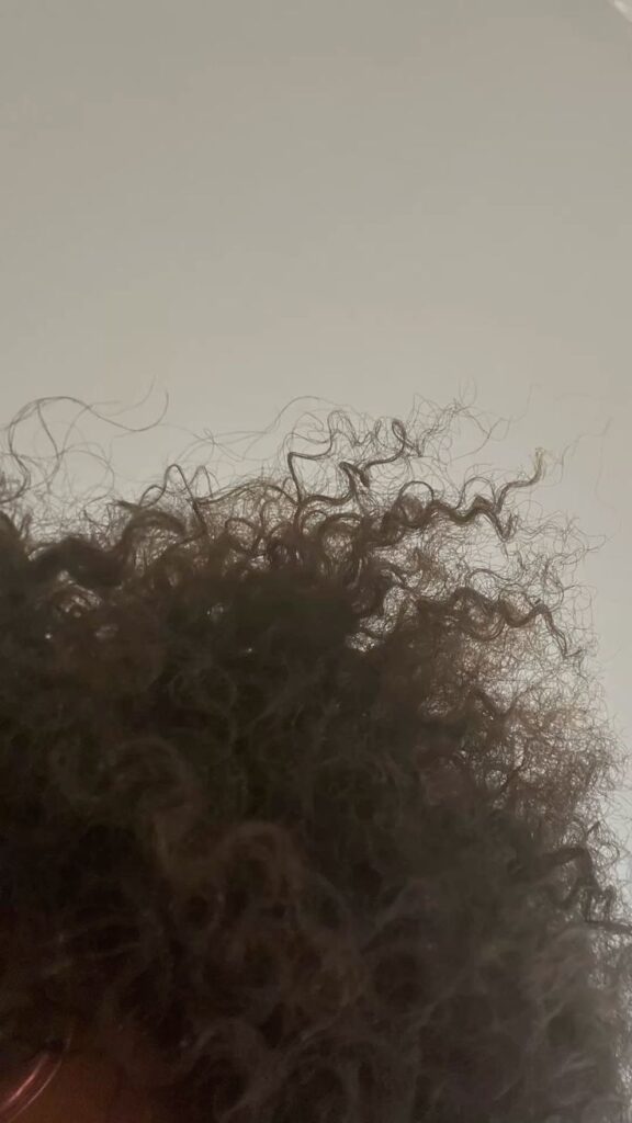 a hair roots with thin, damaged ends showing poor length retention.