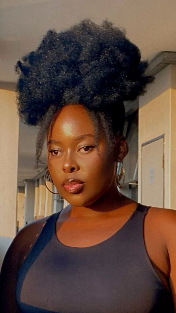 High puff created from a natural 4C twist-out.
