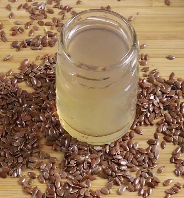 Homemade flaxseed gel used as a leave-in conditioner for 4C hair.