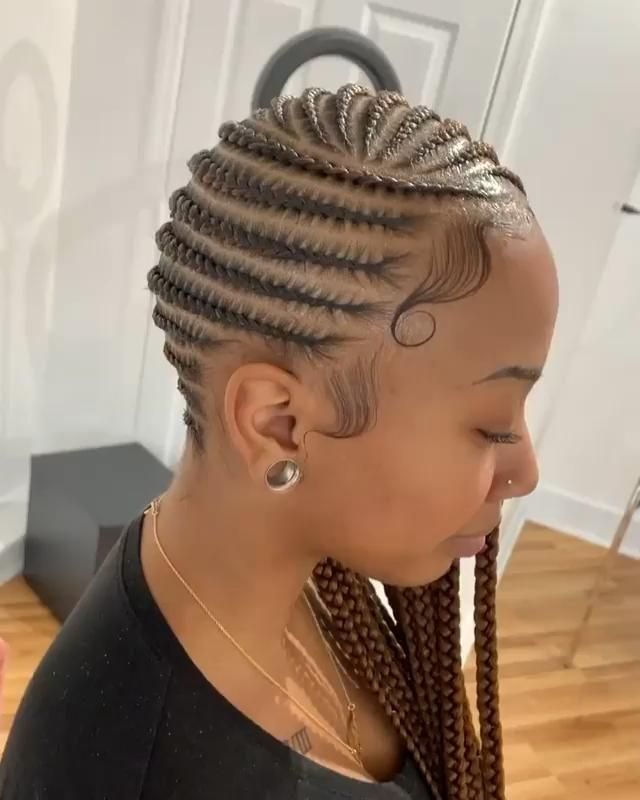 Side-swept lemonade braids