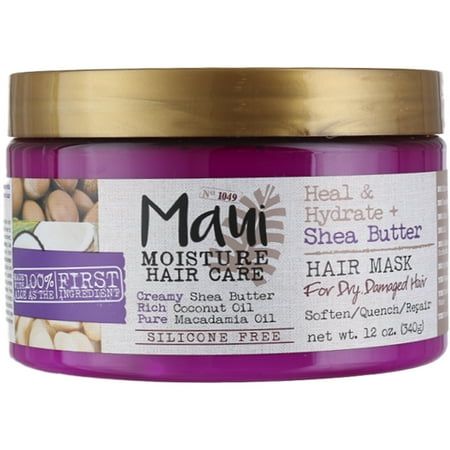 Maui Moisture Heal & Hydrate + Shea Butter Hair Mask for dry 4C hair.
