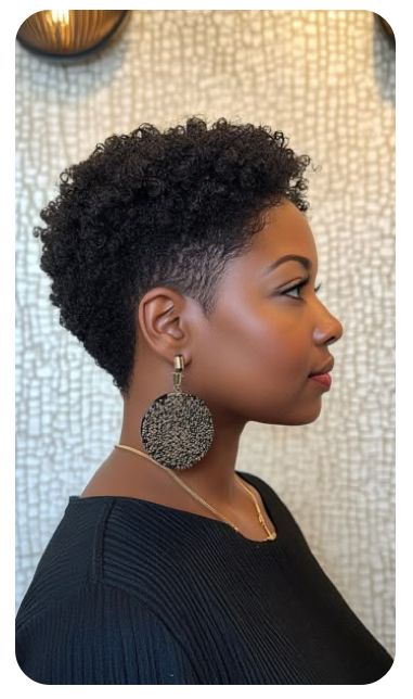 Tapered cut on natural 4C hair.