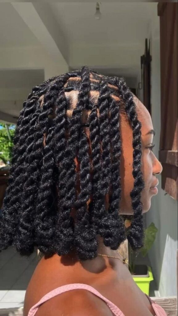 Natural two-strand twists with neatly wrapped ends.