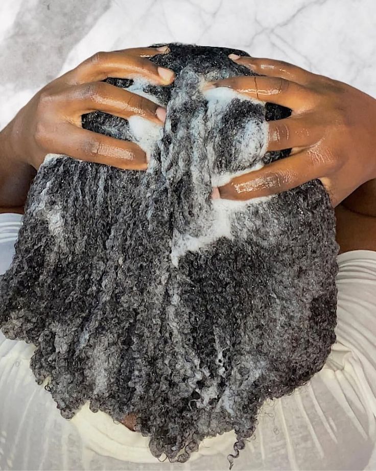 Natural 4C hair during wash day