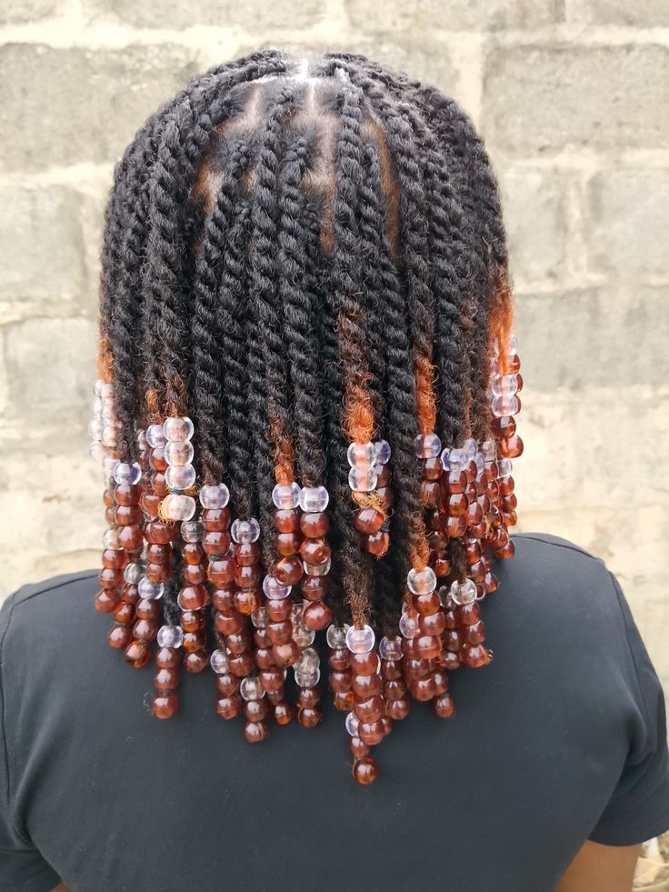 Natural 4C twists decorated with colourful cute beads