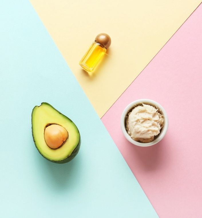 Avocado oil and shea butter hair treatment