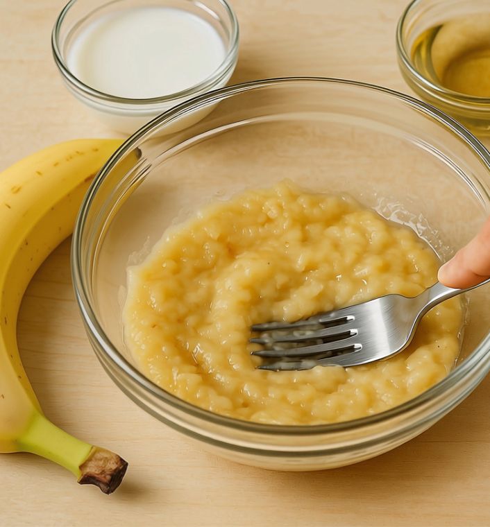 Banana and coconut oil deep conditioner