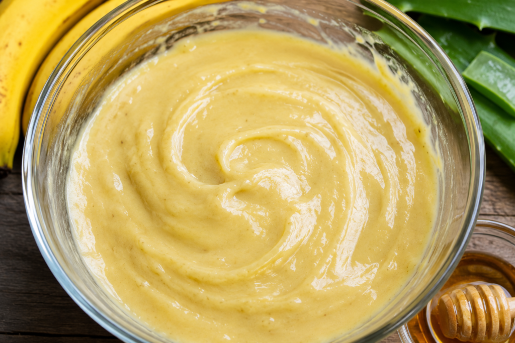 Banana honey and aloe vera hair mask