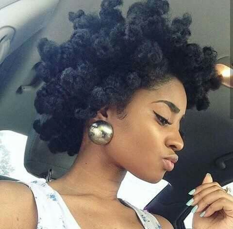 Voluminous Bantu knot-out on natural 4C hair