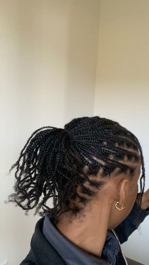 Natural 4C braided ponytail