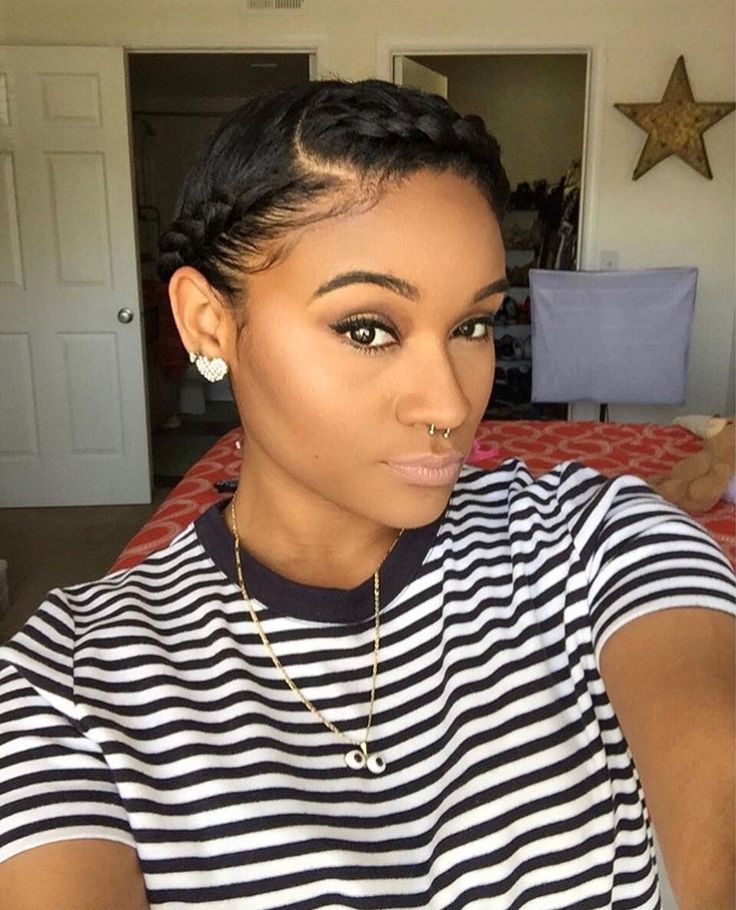 Crown braid on natural 4C hair