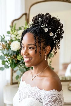 Defined twist-out styled into an elegant natural hair updo