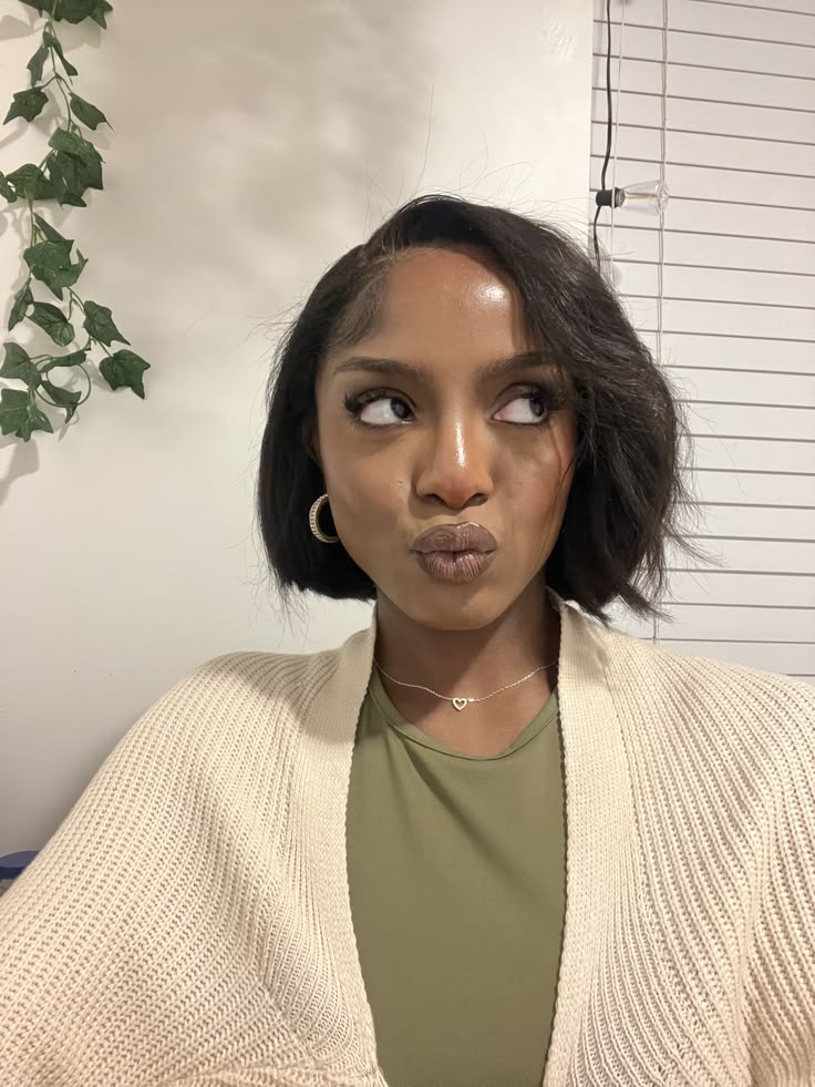 Faux bob hairstyle on natural 4C hair