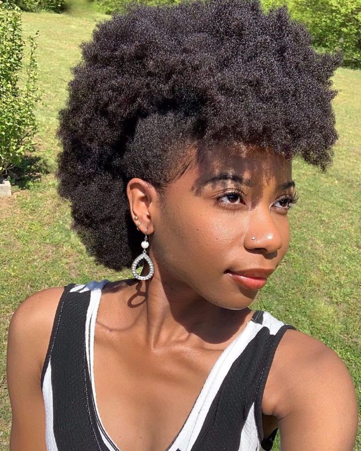 Faux hawk hairstyle on natural 4C hair