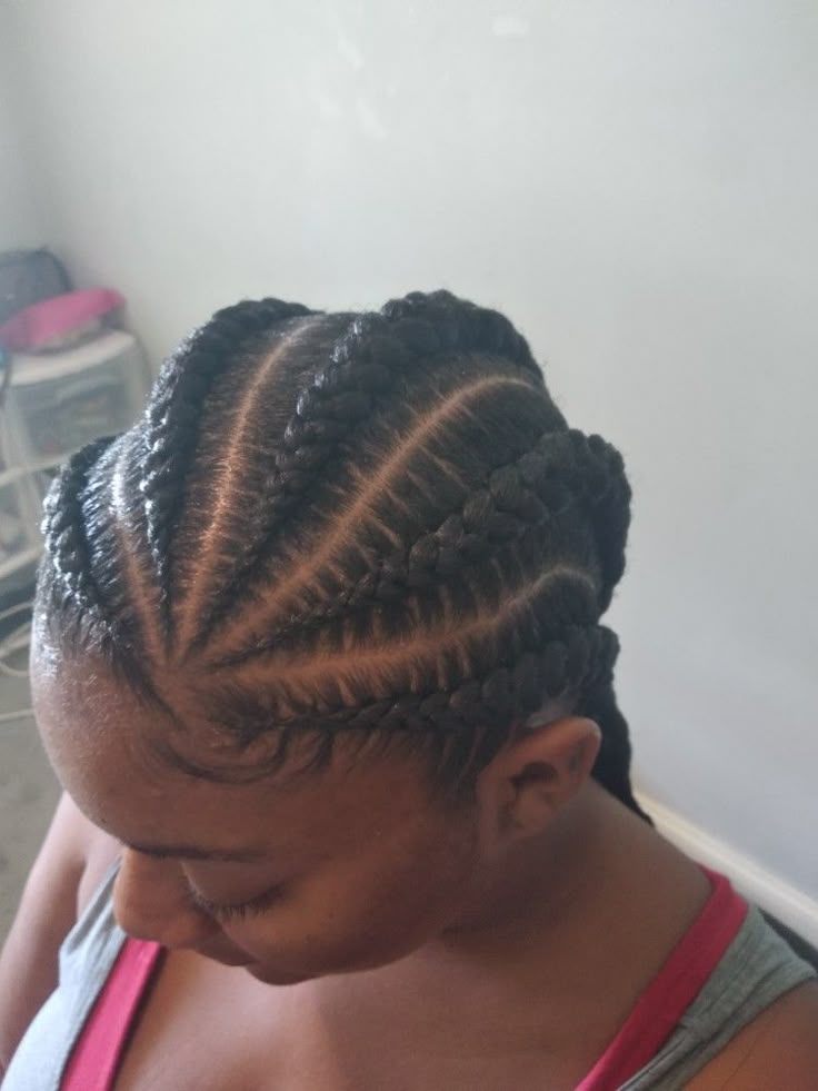 protective Feed-in braids on natural 4C hair