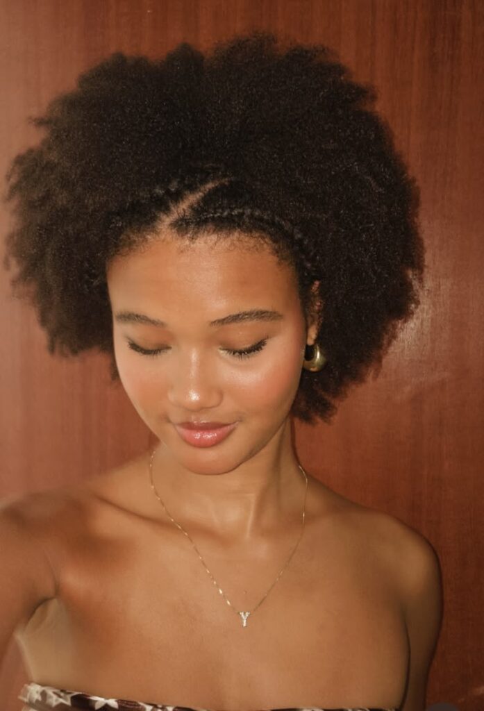 Flat-twist crown on natural 4C hair