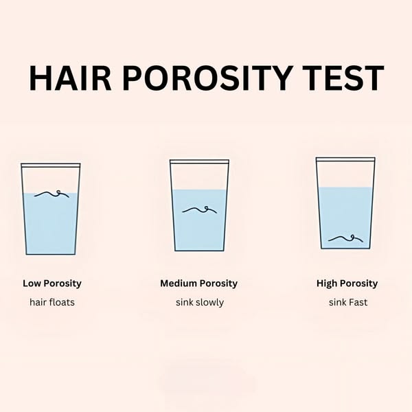 Demonstration of the float test used to estimate hair porosity.