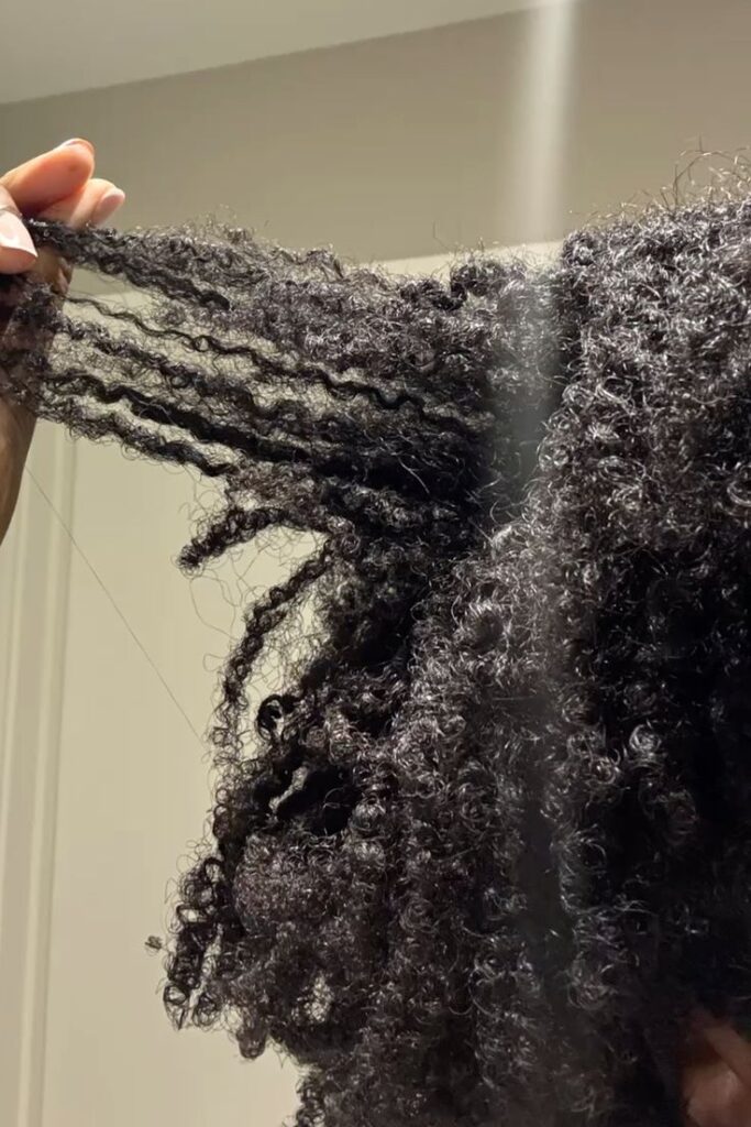 High-porosity natural hair losing moisture quickly.