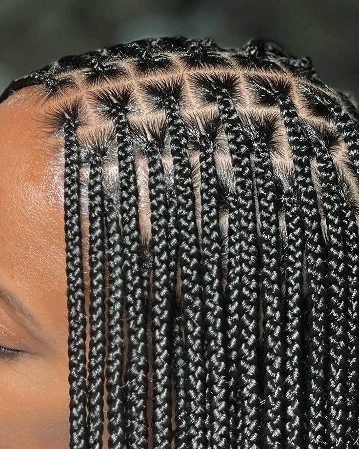 Knotless braids on natural 4C hair