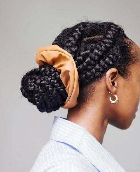 Natural 4C hair in a low manipulation hairstyle