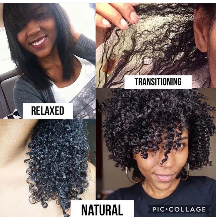 Monthly progress photos showing healthy transition from relaxed hair to natural hair.