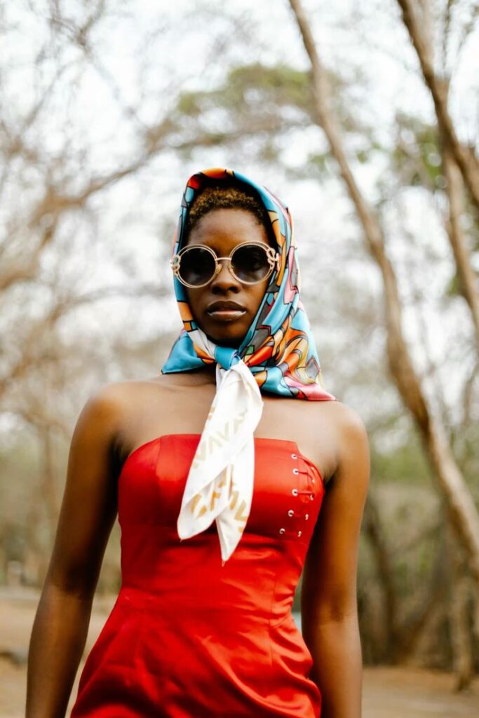 Natural hair covered to protect it from Harmattan dust