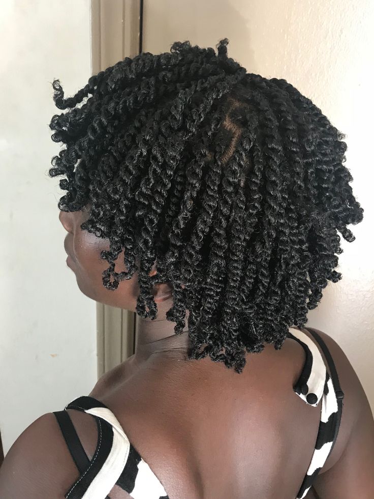 Natural 4C hair in a protective twist set