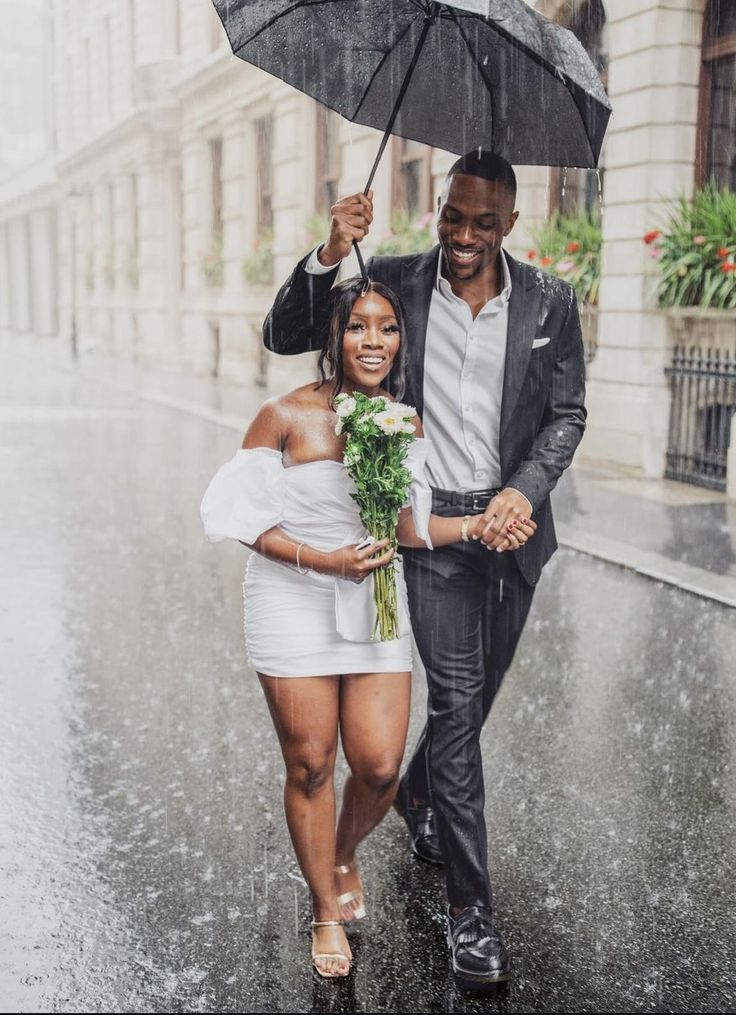 a bride on a rainy day