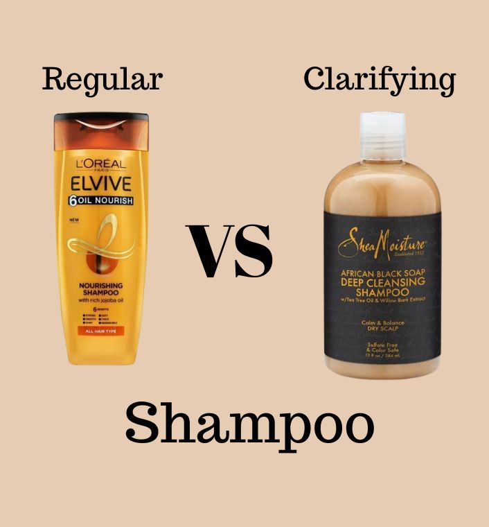 Regular shampoo compared with clarifying shampoo