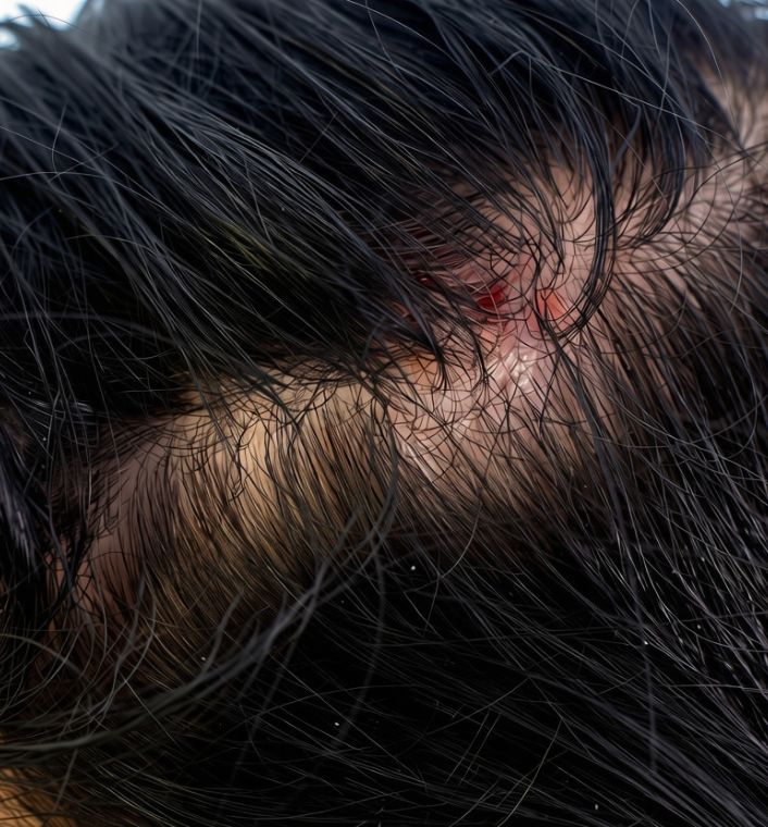 Scalp irritation after using a hair product