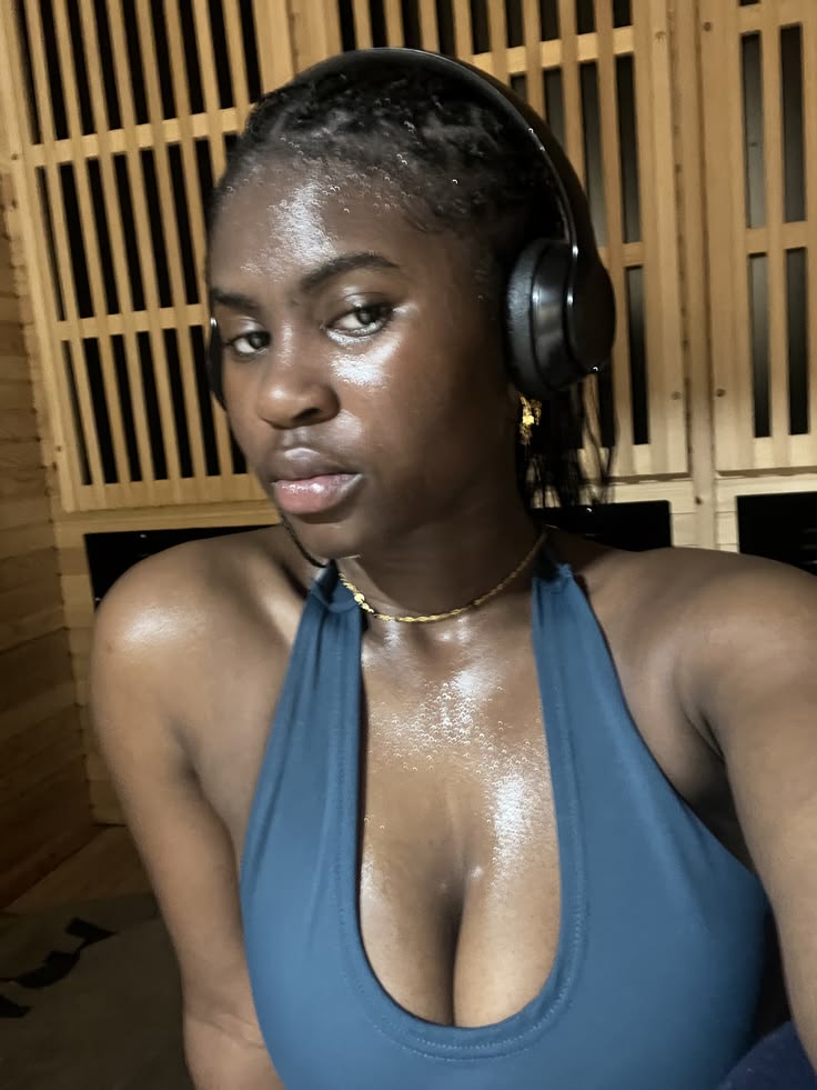 a sweaty woman