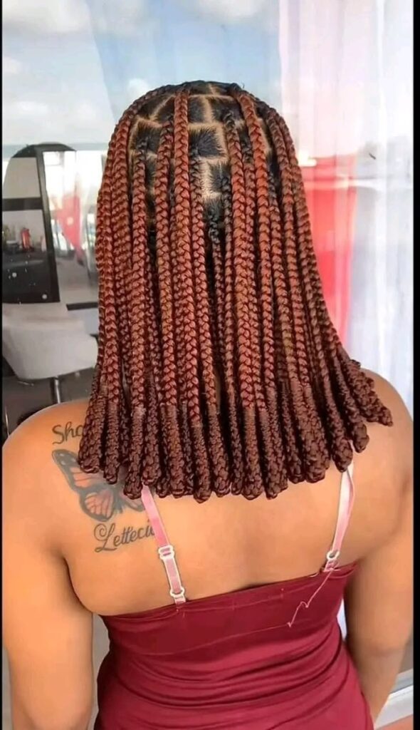 Short box braids on natural 4C hair