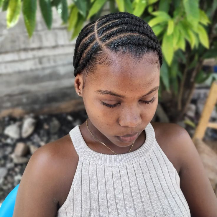 protective side cornrows on natural 4C hair