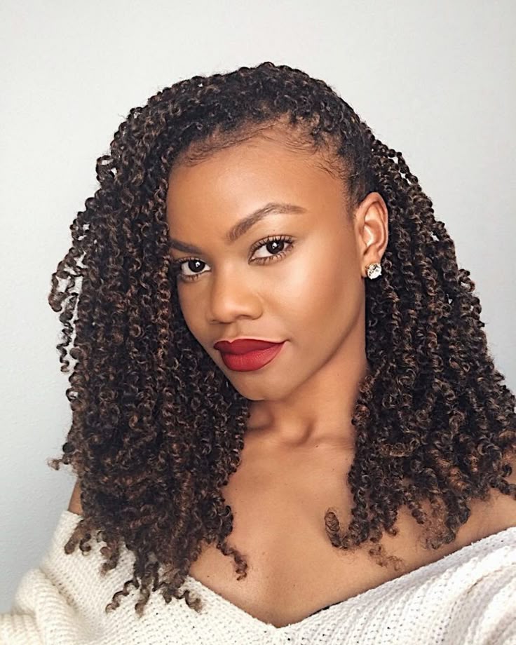 Spring twists on natural hair