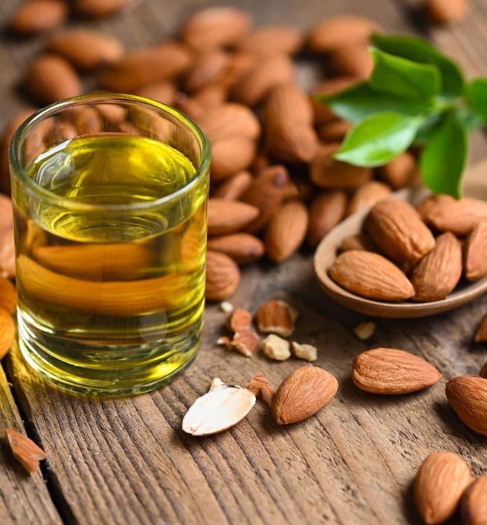 Sweet almond oil for scalp massage