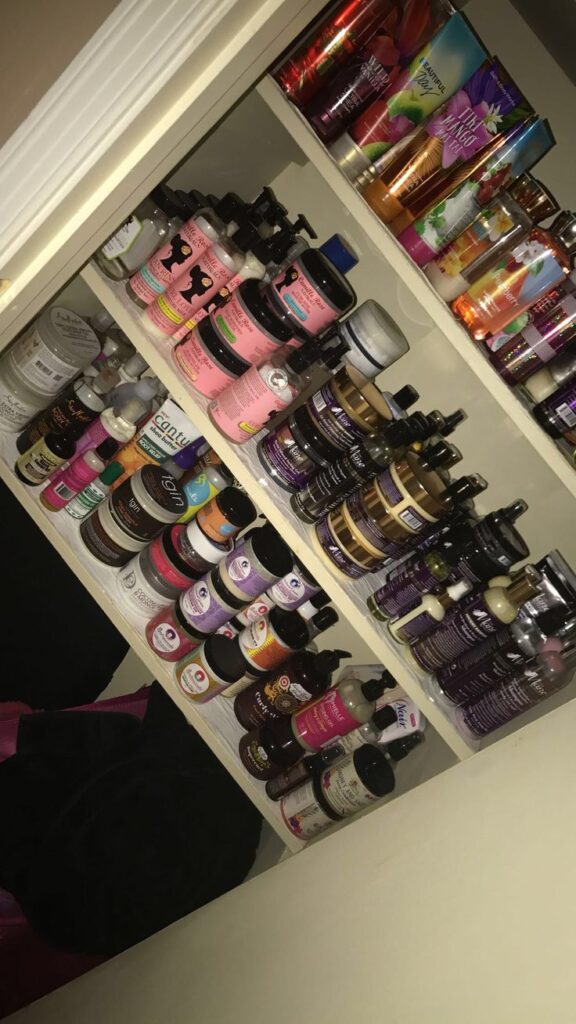Collection of natural hair products