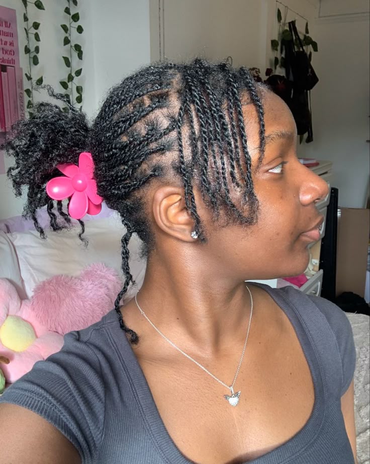 Natural 4C twists styled into an elegant updo