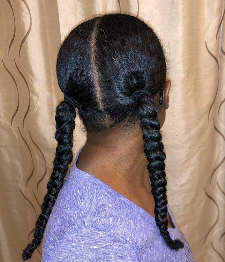 Two simple braids on natural 4C hair