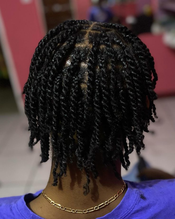 Natural 4C hair styled in neat two-strand twists