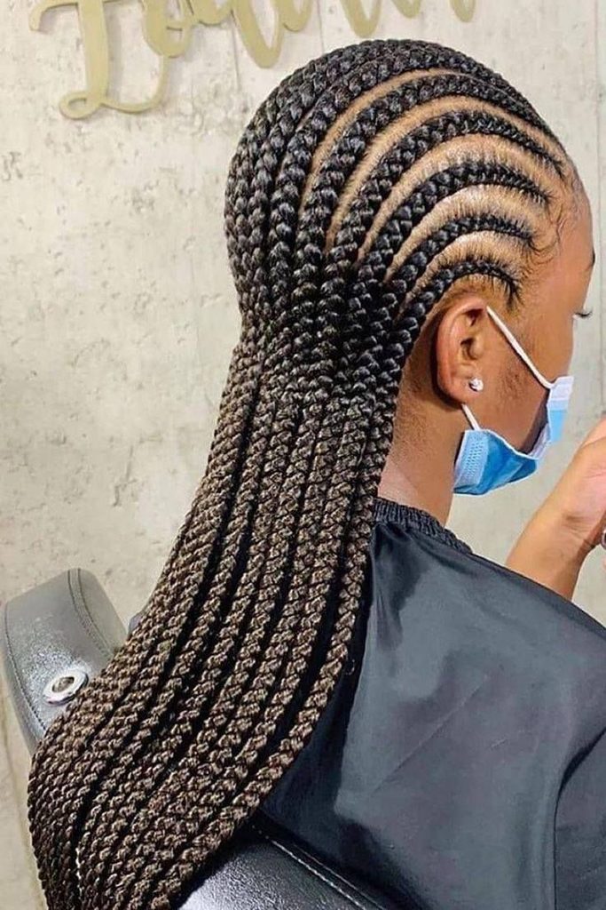 All-back Ghana weaving hairstyle
